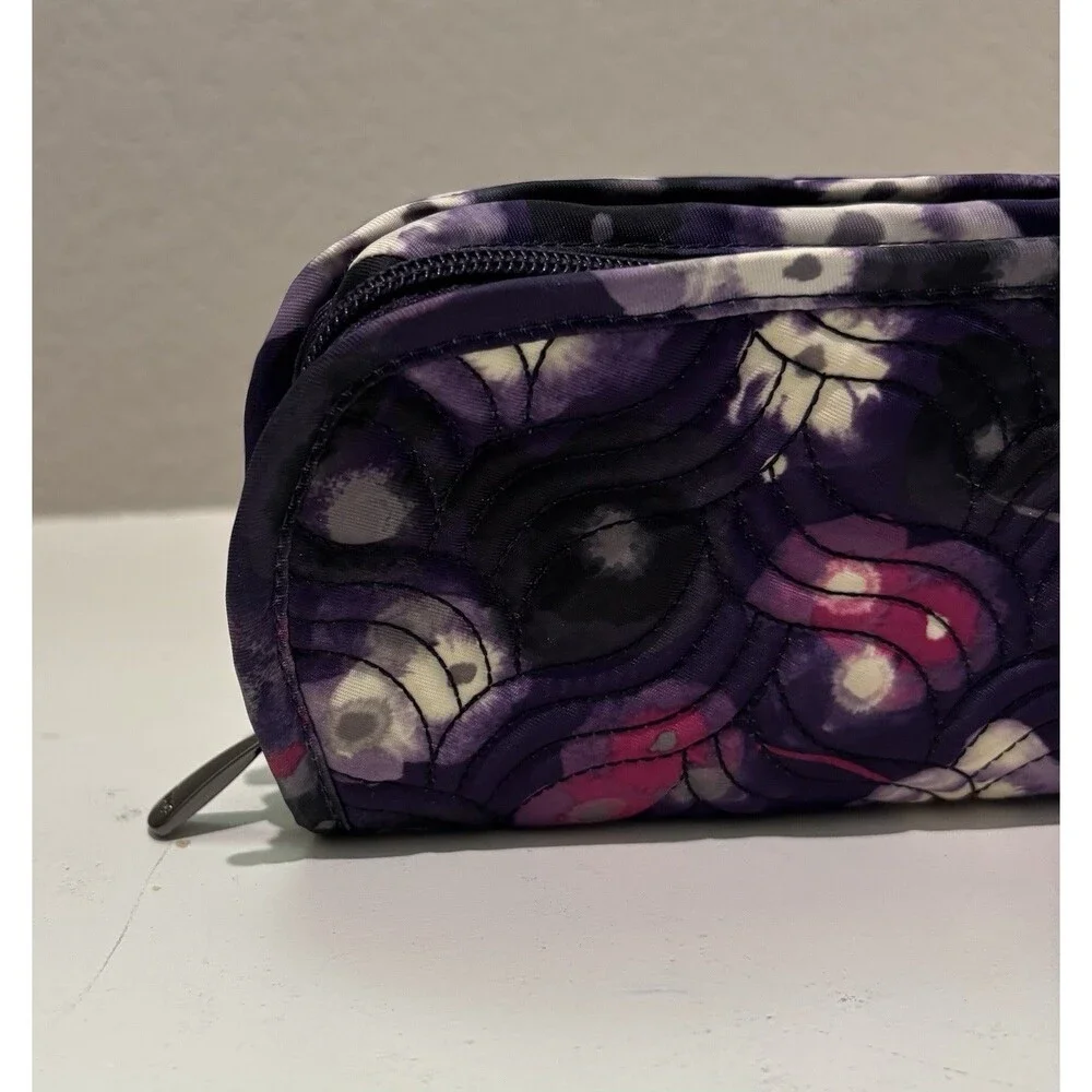 Lug Flipper Jewelry Accessory Travel Pouch Purple Floral Watercolor